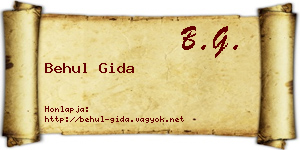 Behul Gida névjegykártya